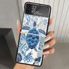 Чехол для телефона Samsung Galaxy Z Flip 7 6 5 4 3 Черный ZFlip7 ZFlip6 Flip5 Flip4 Flip3 5G с рисунком Морская звезда Океан Морская черепаха Акула, Жесткий ПК