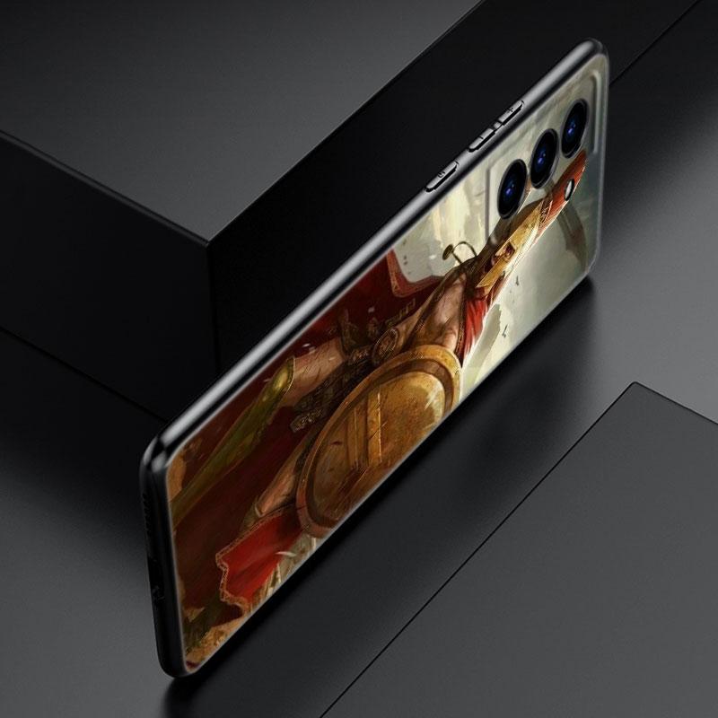 Спартанский черный силиконовый чехол для телефона для Samsung Galaxy S23 S21 S20 FE S24 S22 Ultra S10E S10 S9 S8 Plus