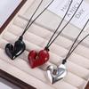 Ожерелье с подвеской-сердцем на шнурке, романтичная цепочка для свитера, выдвижной модный чокер, аксессуар