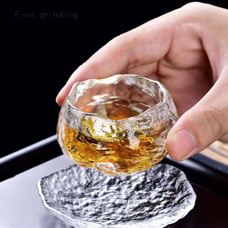 High-end Handmade Liuli Glass Crystal Cup Thickened Heat-resistant Kungfu Tea Cup Japanese Small Wine Glass