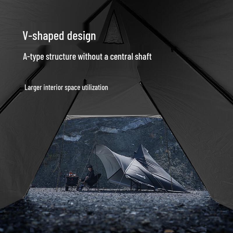 ZISIZ Outdoor Double-Layer Pyramid Camping Tent