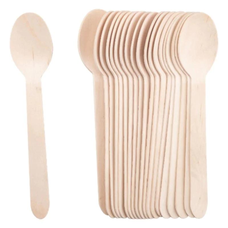 Disposable Wooden Spoons Ecological Cutlery Length