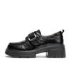 Senda Oxford Shoes Women's 26 Spring New Scratch Pattern Belt Buckle Thick High Heels Casual Single Shoes ZTK10AA6