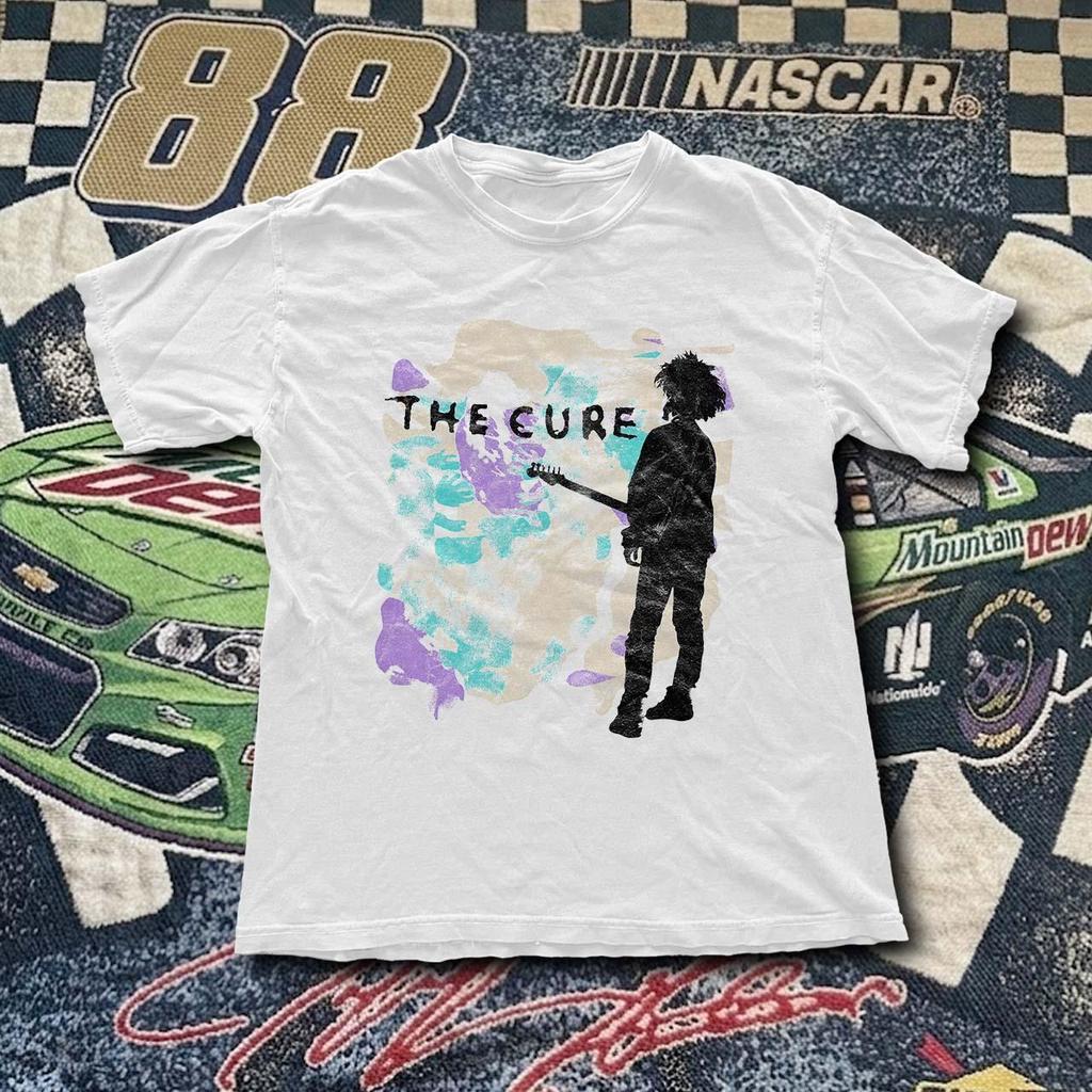Summer New Vintage Rock Punk T Shirts Retro Band The Cure Graphic T Shirt Casual Loose Streetwear Print Tshirt Fans Gift Unisex