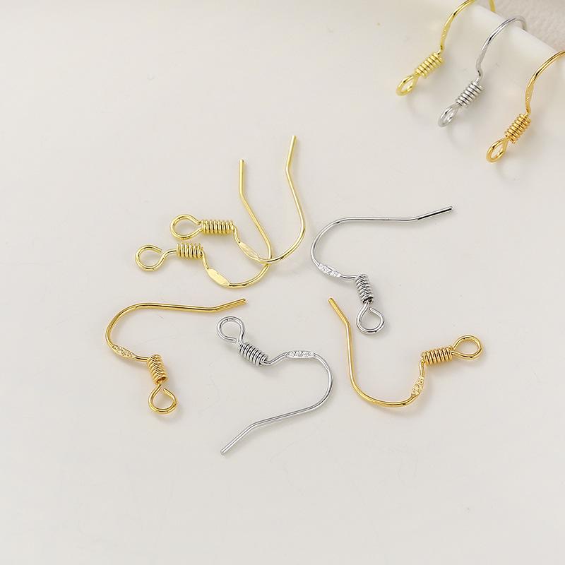 Серьги с серебряным покрытием 925 пробы и заушниками