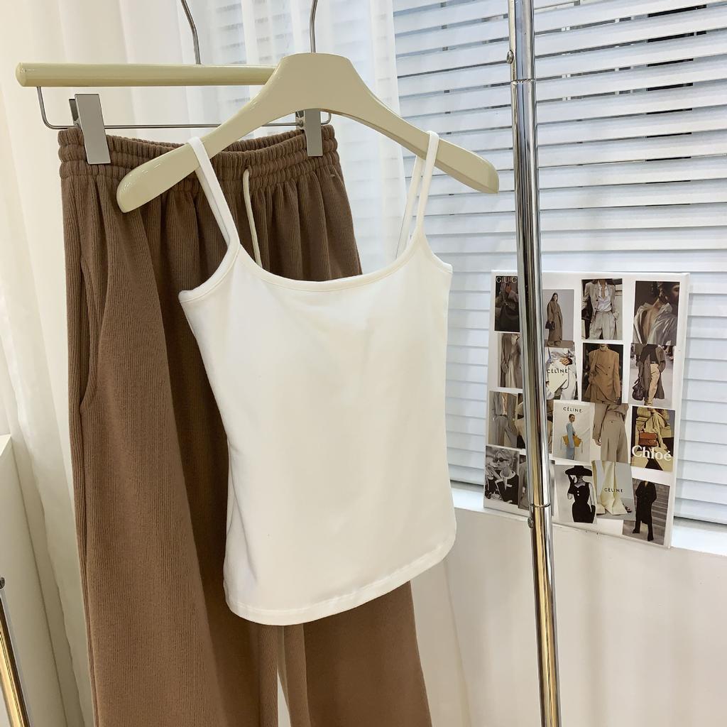 Майка-топ для женщин с нагрудными вкладышами в качестве основы, фиксированная цельная чашка, нижнее белье