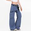Mens Womens Cargo Pants With Mesh Pockets Cotton Workwear Loose Fit Utility Trousers Outdoor Daily Wear