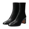 Fashion Boots Back Zip Smooth Leather Short Boots F43013 [Fabiorsconi]