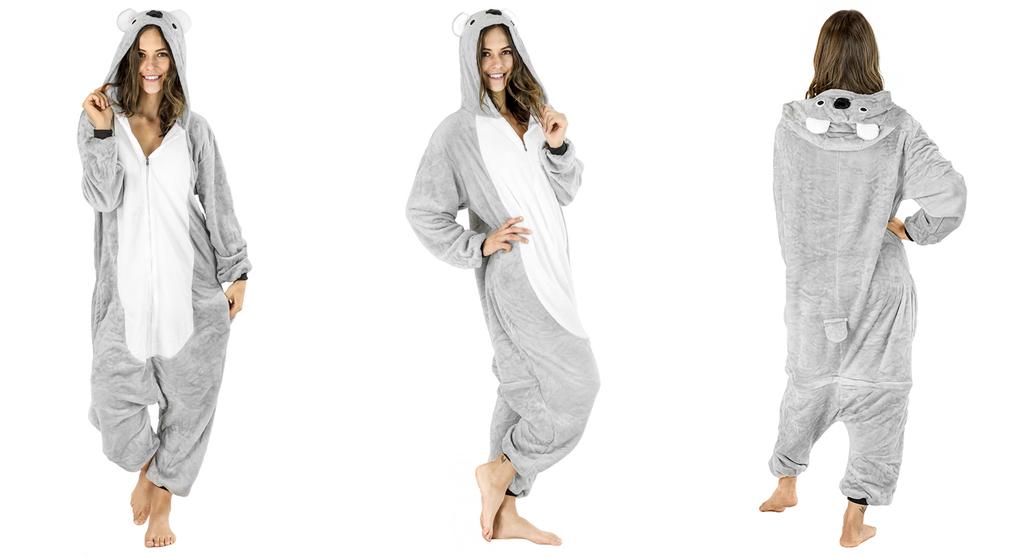 Onesie Koala Costume Men's Pajamas Husband's Gift Kigurumi Jumpsuit Winter M Onesie Koala Costume - S