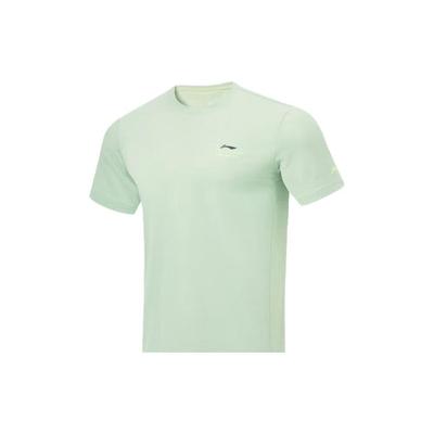 Беговая серия, однотонная футболка с круглым вырезом и короткими рукавами, мужские топы, бамбуково-зеленый ATST519-4