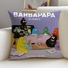 Bubbly BBarbapapaS Cushion Cover Breathable and skinfriendly linen pillowcase square removable and washable cushion