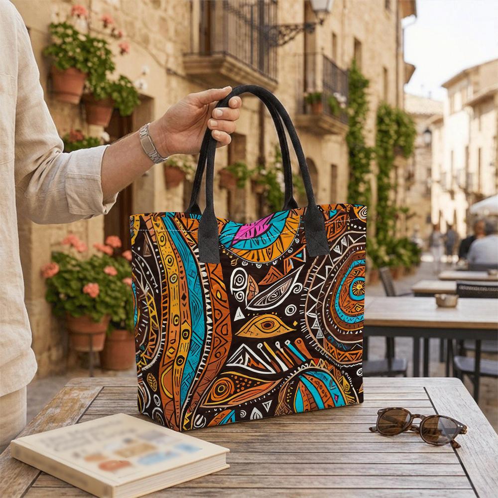 Bohemian Ethnic Print Large Tote Bag Casual All-match Shoulder Bag for Daily Use