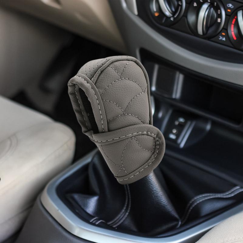 Car Shift Knob Cover Anti Slip PU Leather Dustproof Cover For Shifter Knob Decorative Car Interior Accessories Multifunctional