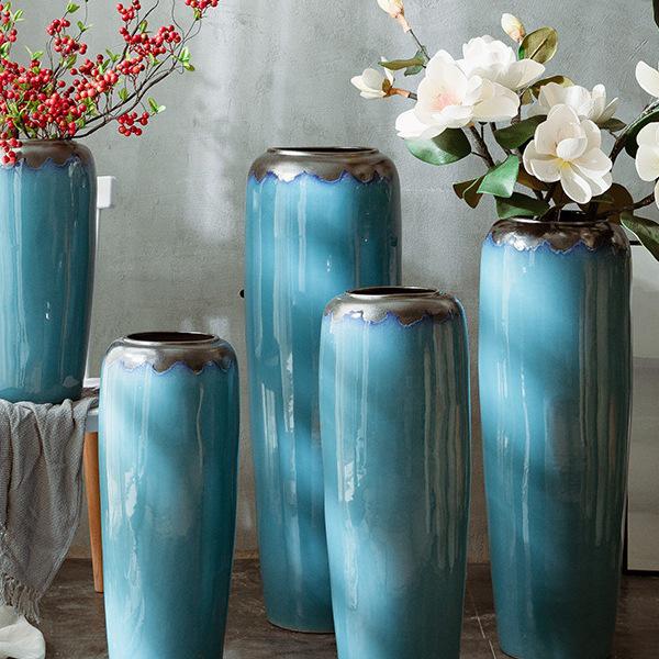 Большая фарфоровая ваза Jingdezhen для декоративных цветочных композиций – Напольный орнамент в китайском стиле для гостиной или домашнего декора художника.