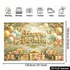 2D Gold Butterfly Floral Happy Birthday Backdrop Banner Photo Booth Background