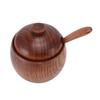 Wood Spice Jar Sugar Bowl Salt Box Seasonings Storage Container with Spoon Lid Kitchen Tool