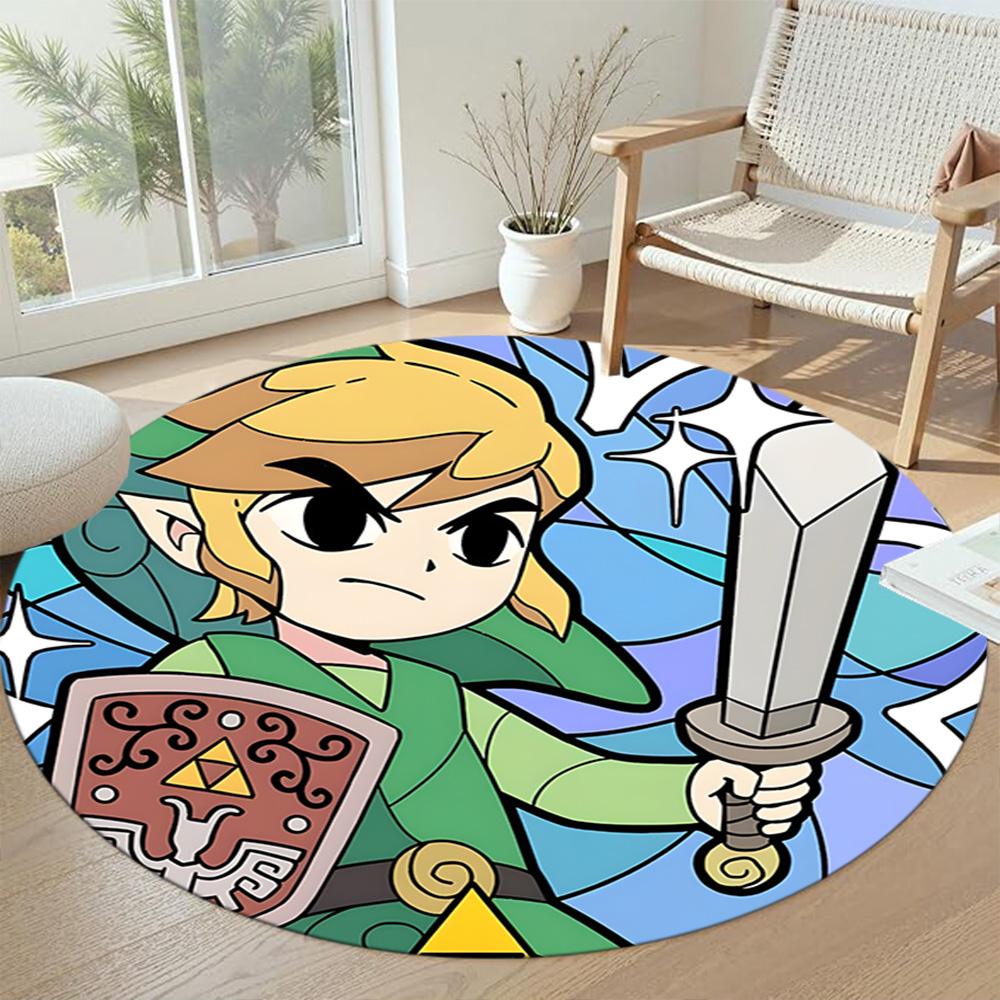 Ocarina Time Round Area Rug Design for Playrooms Study room Decorate room Game Room Antislip Round Carpet Office home decor