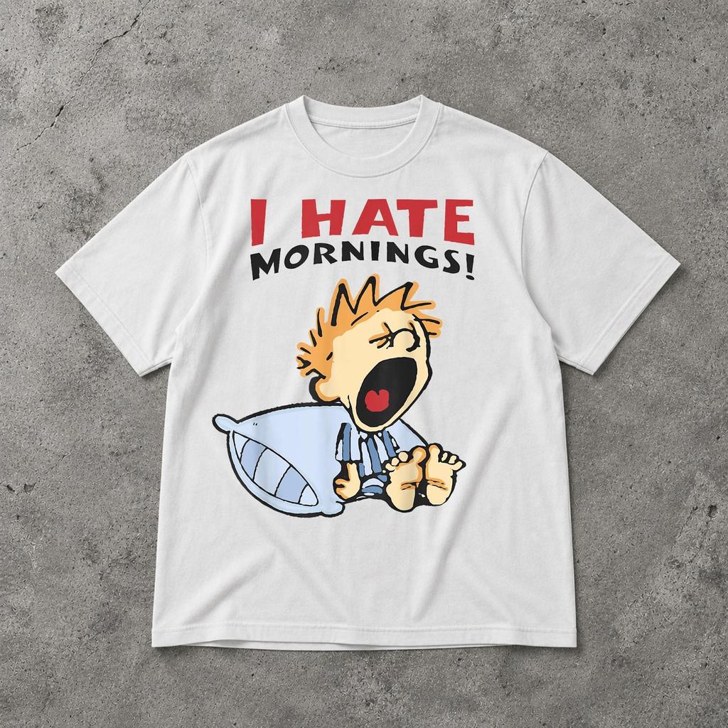 I Hate Mornings Shirt, Funny Introvert Coffee Humor Graphic Tee, Tired Meme Unisex T Shirt