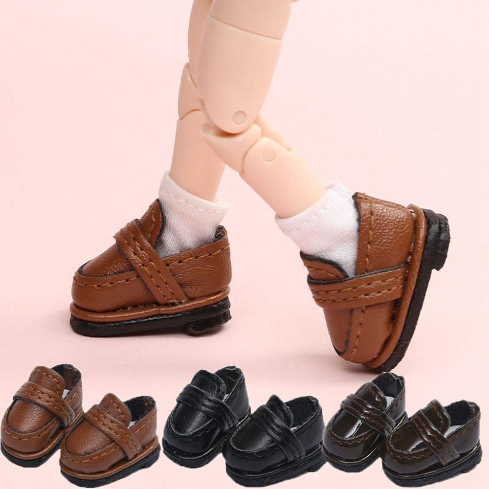 for 1/12BJD Doll Handmade for 1/11 OB11 Leather Shoes Doll Boots Cowhide Dolls Shoes New Casual