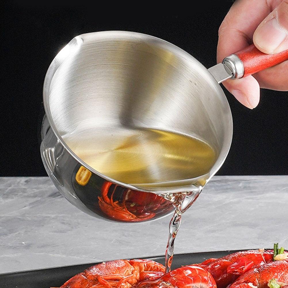 Small Pot for Hot Oil and Butter Stainless Steel Pan for Cooking and Melting