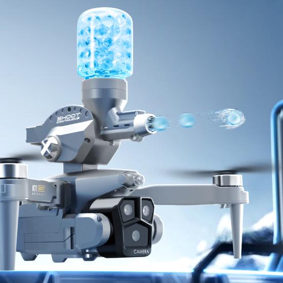 Дрон с дистанционным управлением 2,4 ГГц с тремя 8K камерами, бесколлекторным двигателем, для аэрофотосъемки, запускающий водяные бомбы, детский/взрослый RC квадрокоптер, игрушка