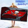 Tampa Bay Buccaneers Print Beach Towel, Large Soft Quick Dry Towel for Beach Camping Swimming