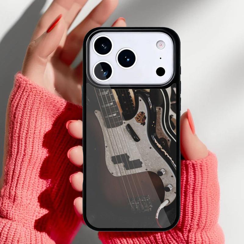 Винтажные Музыкальные Гитары мягкий Чехол для Телефона для iPhone 17 Air 16e 15 14 13 Pro Max Задняя Крышка для 12 11 Pro Coque