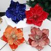 21cm Fake Christmas Flowers Sequin 3D Simulation Magnolia  Wedding Party Decoration