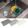 Durable Silicone Sink Drainage Mat, Leak-Proof, Non-Slip Soaking Pad, Hollow Silicone Sink Mat.