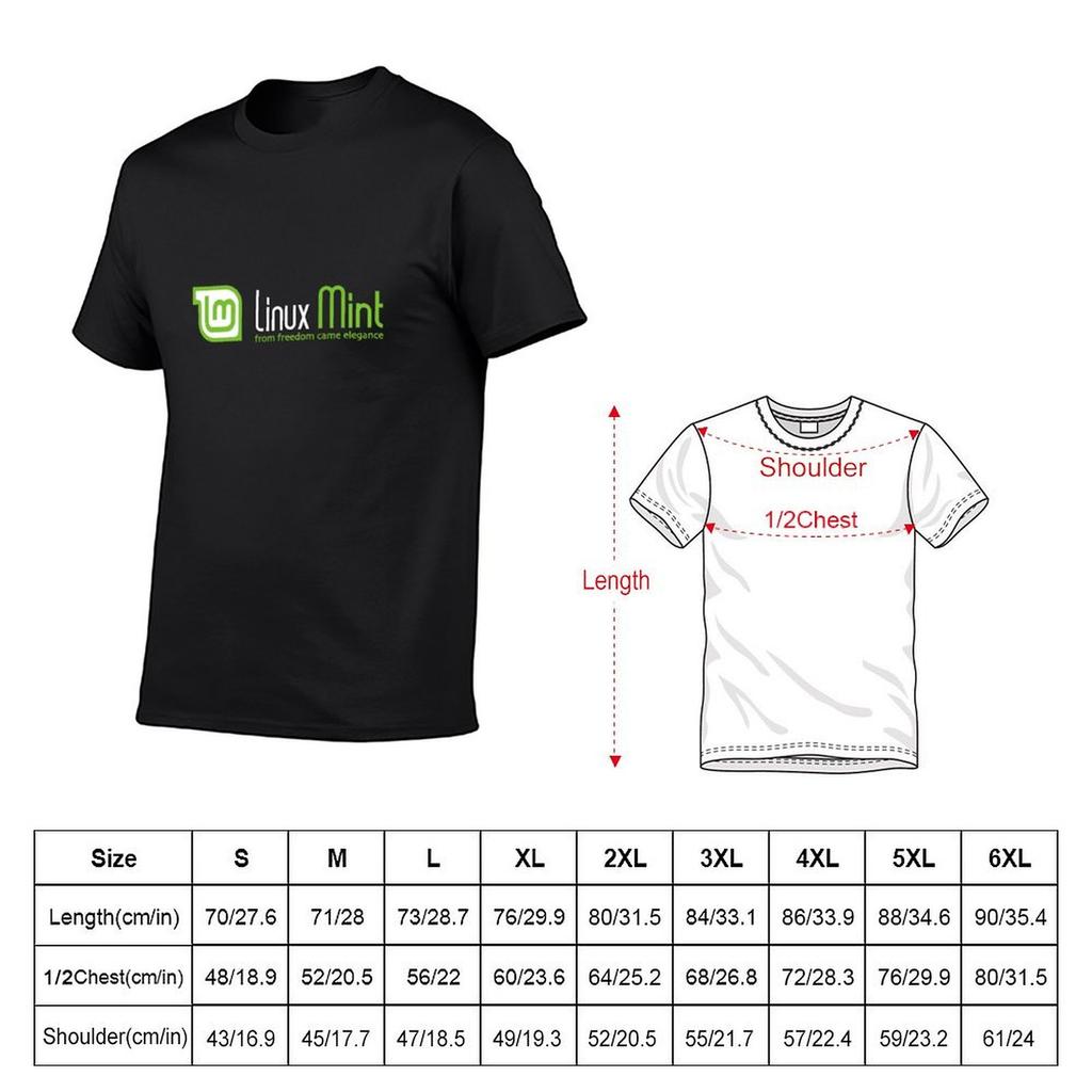 Linux Mint T-Shirt Blacks Baggy Shirts Tops Mens T Shirt Graphic