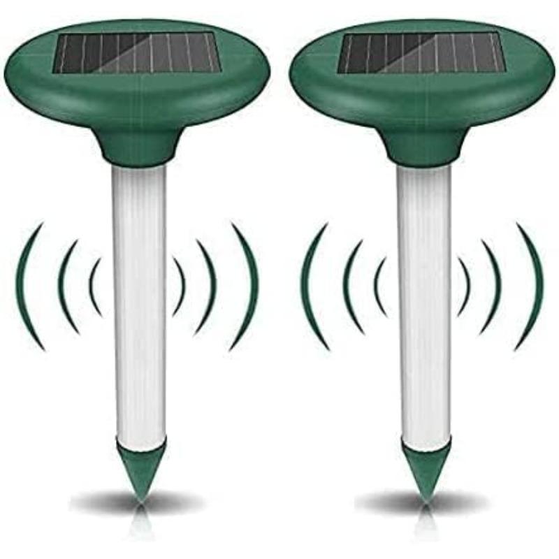 Set of 4 solar-powered ultrasonic defense devices - Effective against cats, dogs, foxes, wasps and more