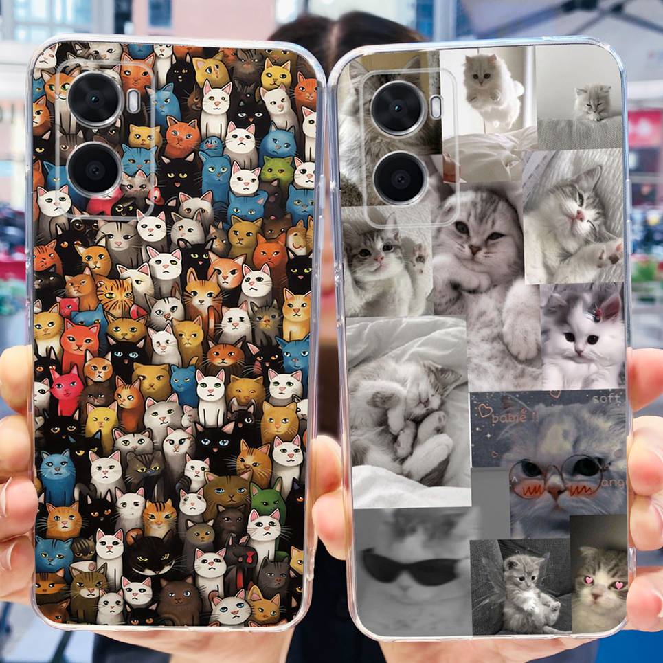 For Oppo A36 A76 A96 4G Back Cover Cartoon Cool Style Animals Girly Soft TPU Silicone Bumper Oppo A76 A 76 CPH2375 Clear Case