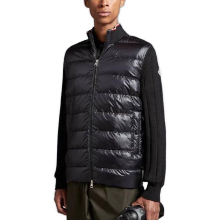 Moncler Sweaters Men's Black Stand Collar Moderate I20919B00001M1509999
