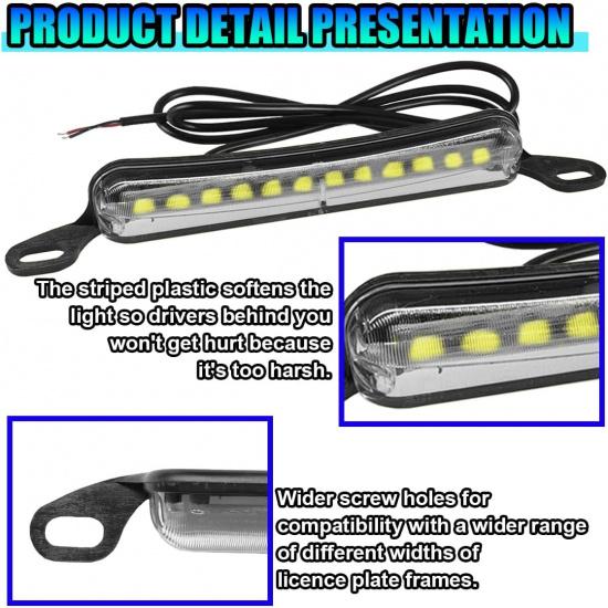 ZIMISI Car LED License Plate Light, 12V DC High Bright Tag Lights for License Plate, Waterproof LED Light Tag Lamp for Running/Reverse/Tail Light,