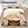 Mystic Moon owl Pattern Bedding uilt Set uilt Cover Pillowcase Home Decoration Birthday Gift (1 * duvet cover + 2 * pillowcase without core)