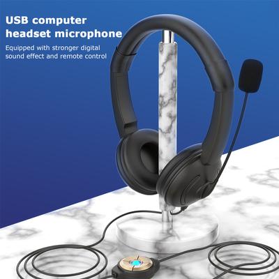 Проводная USB-гарнитура с микрофоном с шумоподавлением, накладные компьютерные наушники, наушники для колл-центра