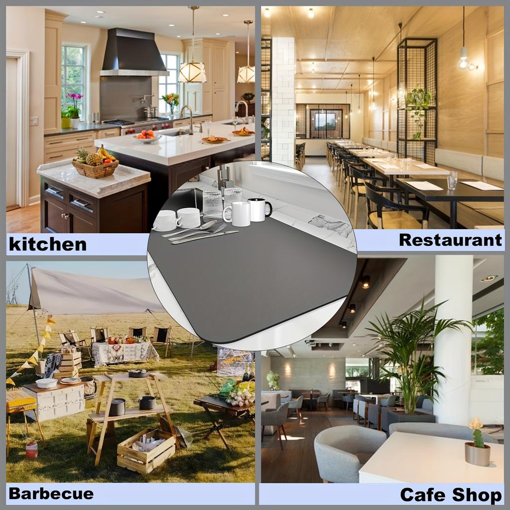Super Absorbent Dish Drying Mat, Duty Kitchen Counter Pad, Heat-Resistant Up To, Non-Slip Dishwasher Drainage Mat for Coffee Machine, Sink, Countertop