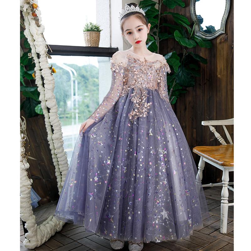 2025 Summer New Style Girls' Puffy Yarn Fashionable Wedding Runway Host Formal Dress