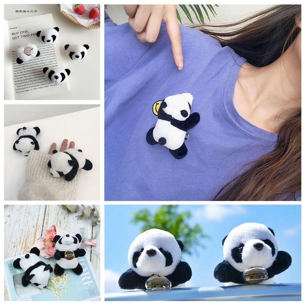 Girls Jewelry Cloth Accessories Cute Cartoon Plush Toy Lapel Pin Pins Animal Badge Panda Brooch