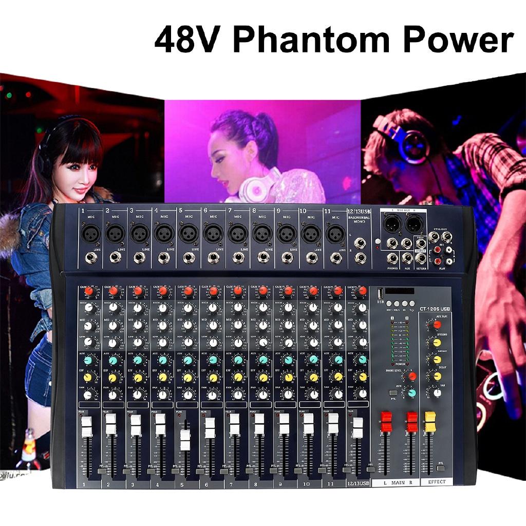 48 В мощность 6/8/12-канальный микрофон цифровой звуковой микшерный усилитель консоль профессиональный караоке аудио микшер аудио USB