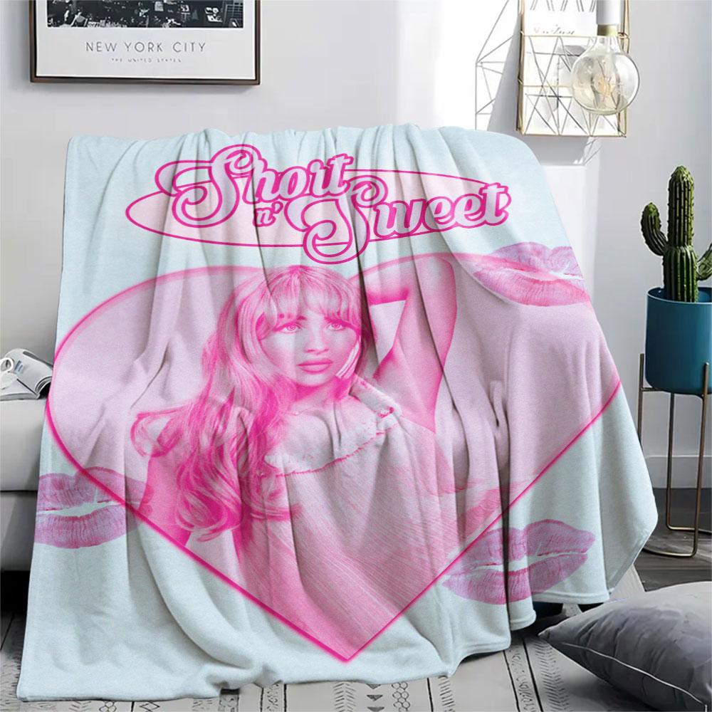 Sabrina Poster Printed Flannel Blanket, soft throw for bedroom sofa, washable, fan merchandise, great gift.