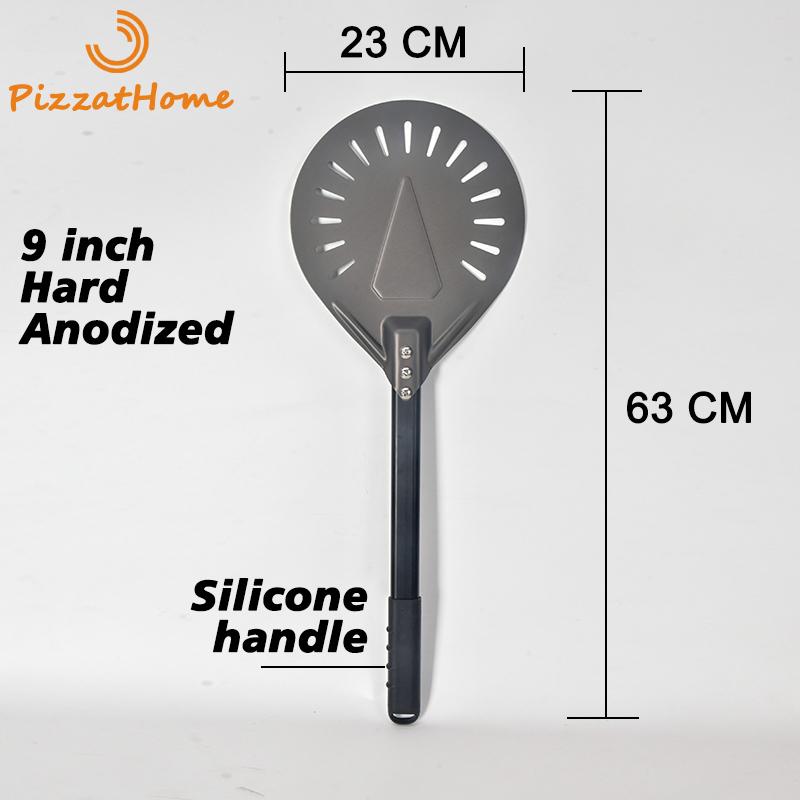 SHANGPEIXUAN Long Handle 7/ 8/ 9 Inch Perforated Pizza Turning Peel Pizza Shovel Aluminum Pizza Peel Non-Slip Handle Pizza Tool