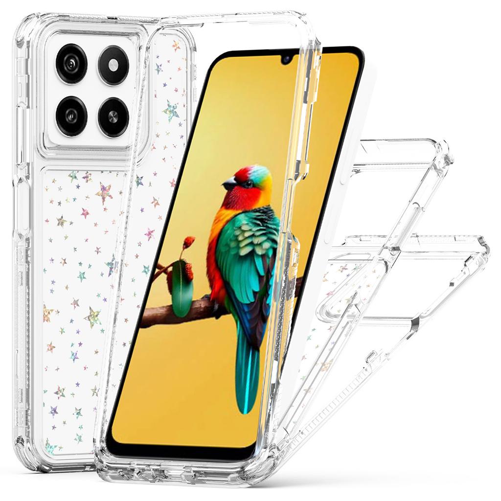 Для ZTE Blade A35/A55 Чехол Прозрачный Акриловый ТПУ Гибридный Чехол для Телефона с Лазерной печатью