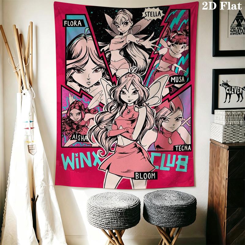 Winx Club Pattern Home Decor Tapestry, Wall Hanging, Decorative RV Wall Cloth.SGT0917502