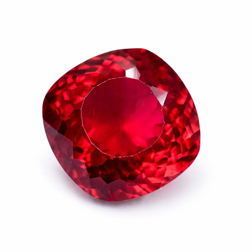 Natural Red Ruby Loose Gemstone Burmese 19 ct Square Cushion Cut for Jewelry Making and Crafts