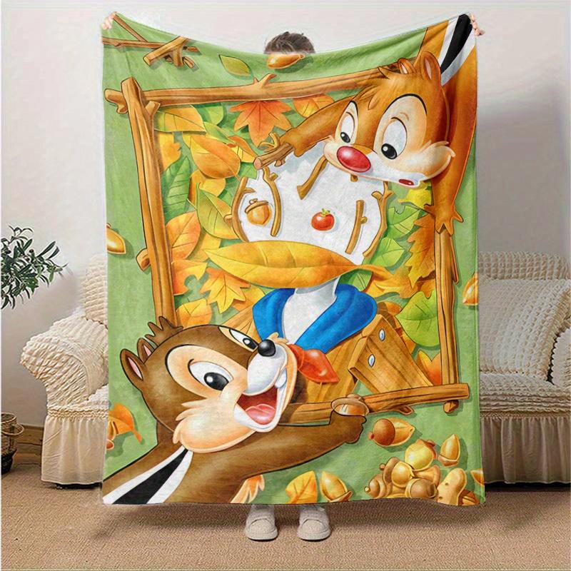 1pc,Autumn Adventure: Cute Squirrel Friends Perfect for Home Decor, Couch Blanket, Travel, Camping, Office Nap Cover