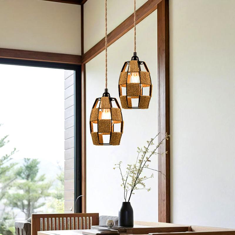 1 шт., крышка лампы, потолочные светильники, абажур, напольная лампа, бумажная веревка, бохо, ручная работа, вязаная люстра, настенная подвеска