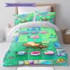 Pokémon Bedding Set Pikachu Big Eyes Anime Duvet Cover Polyester Soft Comforter Bedroom Set -QJY