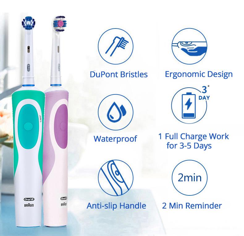 Перезаряжаемая электрическая зубная щетка Oral B, гигиена полости рта, чистые зубные щетки Precian, вращающаяся 3D белая щетка для отбеливания зубов