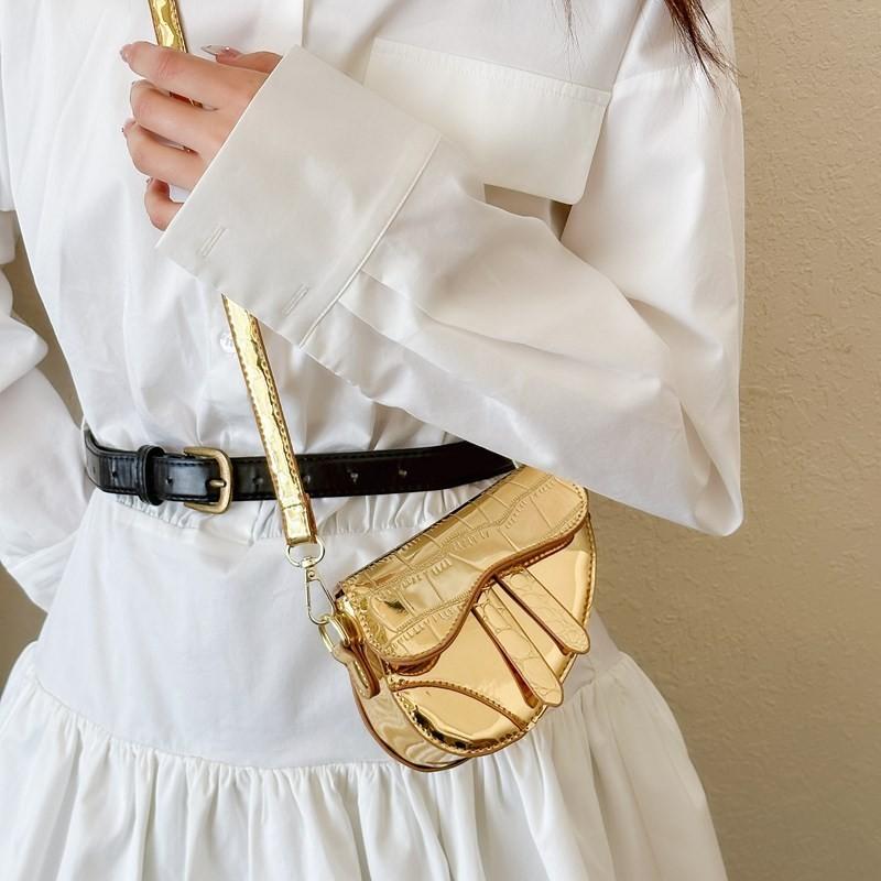 Fashionable Patent Leather Shiny Kids Mini Crossbody Bag Breathable Pure Color Child Shoulder Bag